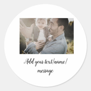Sticker Rond fête des pères son père papa ajouter un texte phot