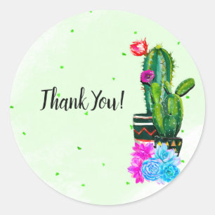 Sticker Rond Fête des Succulentes à Rayures Brillantes Cinco de