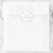 Sticker Rond Fête d'été Crème glacée Calligraphie Anniversaire (Sac)