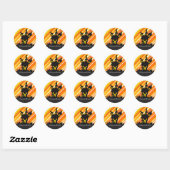 Sticker Rond Fête d'Halloween des Chats Noirs (Feuille)