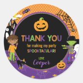 Sticker Rond Fête d'Halloween Frankenstein Merci Favoriser (Devant)