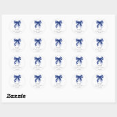 Sticker Rond Fête douce 16 ans écriture Coquette Navy Bow  (Feuille)