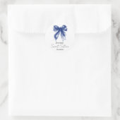 Sticker Rond Fête douce 16 ans écriture Coquette Navy Bow  (Sac)