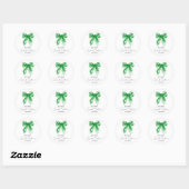 Sticker Rond Fête douce Coquette Green Bow Script 16 ans (Feuille)