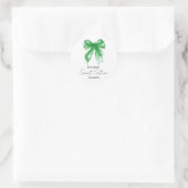 Sticker Rond Fête douce Coquette Green Bow Script 16 ans (Sac)
