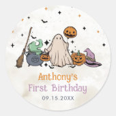 Sticker Rond Fête du 1er anniversaire d'Halloween (Devant)