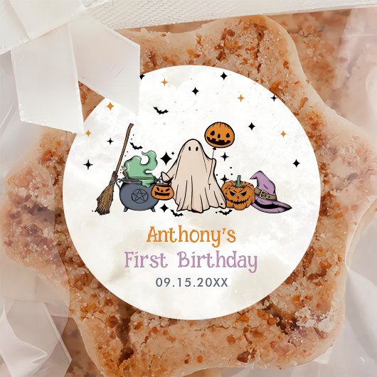 Sticker Rond Fête du 1er anniversaire d'Halloween