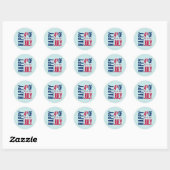 Sticker Rond Fête du 4 juillet (Feuille)