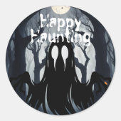 Sticker Rond Fête du costume de forêt hantée Halloween Ghost (Devant)