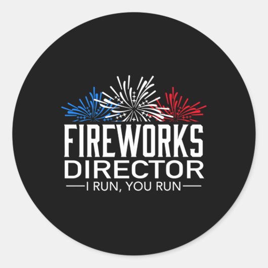 Sticker Rond Fête du directeur de Fireworks 4 juillet (Devant)