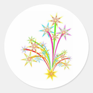 Sticker Rond Fête du feu d'artifice