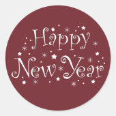 Sticker Rond fête du nouvel an heureux (Devant)