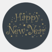 Sticker Rond fête du nouvel an heureux (Devant)