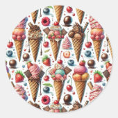 Sticker Rond Fête du Parlateur de crème glacée (Devant)