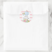 Sticker Rond fête du thé, fleurs de printemps, fleur (Sac)