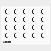Sticker Rond Fête du Zodiaque Astrologie du Croissant Noir Lune (Feuille)