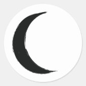 Sticker Rond Fête du Zodiaque Astrologie du Croissant Noir Lune (Devant)