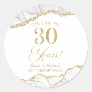 Sticker Rond Fête élégante de 30 ans d'anniversaire de mariage