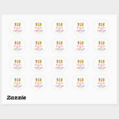 Sticker Rond Fête estivale Popsicle baby shower Ice Cream (Feuille)