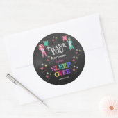 Sticker Rond Fête Fille Sleepover Anniversaire Merci (Enveloppe)