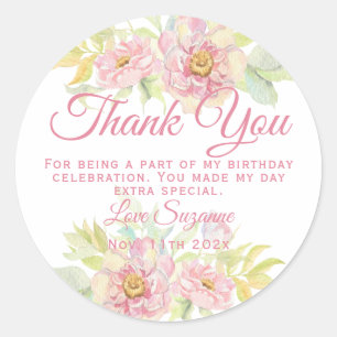 Sticker Rond Fête Florale Rose Favoriser