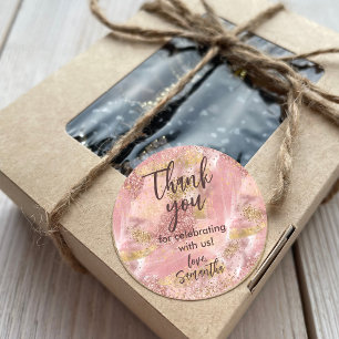 Sticker Rond Fête Glamour Spa Faux Paillettes Cadeau de Remerci