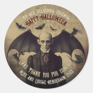 Sticker Rond Fête gothique Dracula vampire victorien