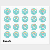 Sticker Rond Fête Licorne Fantaisiste (Feuille)