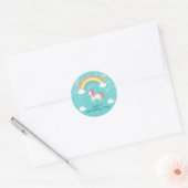Sticker Rond Fête Licorne Fantaisiste (Enveloppe)