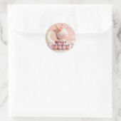 Sticker Rond Fête Licorne Rêve Rose (Sac)