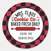 Sticker Rond fête Madame cookie société ajouter des noms (Devant)