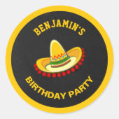 Sticker Rond Fête mexicaine Sombrero fête d'anniversaire Favori (Devant)