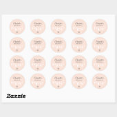 Sticker Rond Fête minimale bébé fille pêche clair (Feuille)