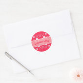 Sticker Rond Fête moderne de la Saint-Valentin rose (Enveloppe)