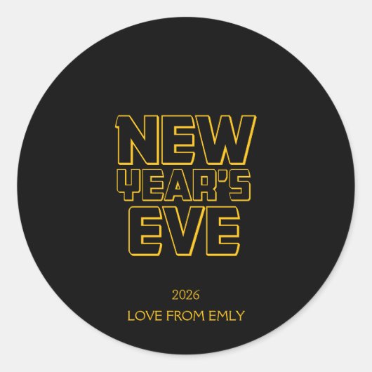Sticker Rond Fête moderne du Nouvel An  (Devant)