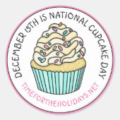 Sticker Rond Fête nationale de la Cupcake 15 décembre (Devant)