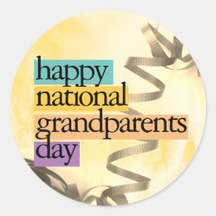 Sticker Rond fête nationale des grands-parents heureux