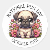 Sticker Rond Fête nationale du Carlin 15 octobre (Devant)