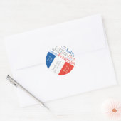 Sticker Rond Fête ou événement avec Drapeau de France (Enveloppe)