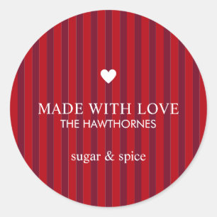 Sticker Rond Fête personnalisée classique fabriquée avec amour