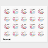 Sticker Rond Fête Piscine (Fille) (Feuille)