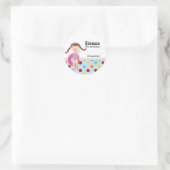 Sticker Rond Fête Piscine (Fille) (Sac)