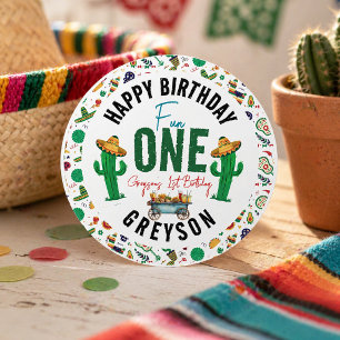 Sticker Rond Fête Première   Fête d'anniversaire 1 an