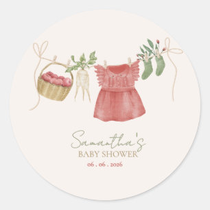 Sticker Rond Fête Prénatale au Marché de Producteurs Locaux Ros