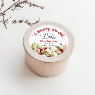 Sticker Rond Fête prénatale Baby Strawberry très douce