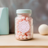 Sticker Rond Fête Prénatale Bébé Danseuse Rose Lapin Rose Blush