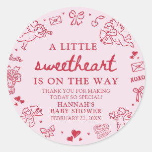 Sticker Rond Fête Prénatale Bébé Petite Douceur Dessinée à la M