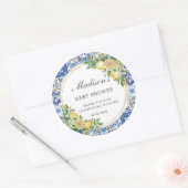 Sticker Rond Fête prénatale de mariage de naissance de style mé (Enveloppe)