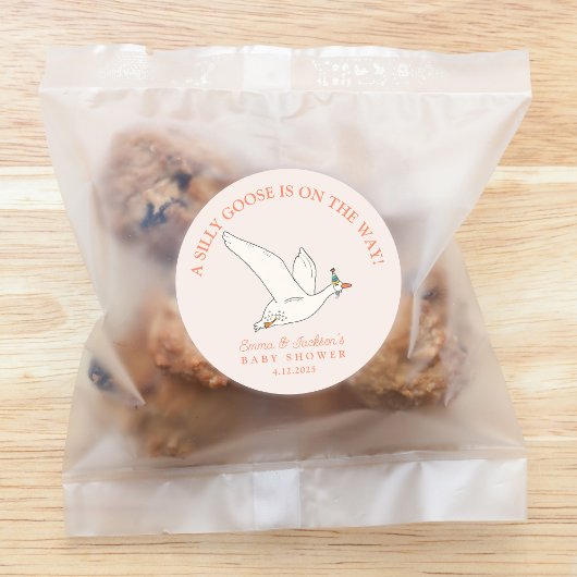 Sticker Rond Fête Prénatale de Silly Goose en Route Bébé
