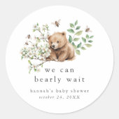 Sticker Rond Fête Prénatale HANNAH Woodland Nous Pouvons à pein (Devant)